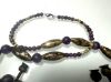 Picture of ANCIENT EGYPT. NEW KINGDOM. AMETHYST AND SILVER NECKLACE. 10 POPPY SEEDS BEAUTIFUL SILVER AMULETS.  1400 - 1200 B.C