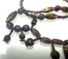 Picture of ANCIENT EGYPT. NEW KINGDOM. AMETHYST AND SILVER NECKLACE. 10 POPPY SEEDS BEAUTIFUL SILVER AMULETS.  1400 - 1200 B.C