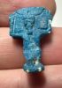 Picture of ANCIENT EGYPT.  BEAUTIFUL SHINY BLUE COLOR. GRECO - ROMAN - FAIENCE SHU AMULET . 300 B.C - 100 A.D
