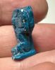 Picture of ANCIENT EGYPT.  BEAUTIFUL SHINY BLUE COLOR. GRECO - ROMAN - FAIENCE SHU AMULET . 300 B.C - 100 A.D