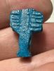 Picture of ANCIENT EGYPT.  BEAUTIFUL SHINY BLUE COLOR. GRECO - ROMAN - FAIENCE SHU AMULET . 300 B.C - 100 A.D