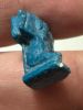 Picture of ANCIENT EGYPT.  BEAUTIFUL SHINY BLUE COLOR. GRECO - ROMAN - FAIENCE SHU AMULET . 300 B.C - 100 A.D