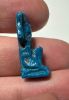 Picture of ANCIENT EGYPT.  BEAUTIFUL SHINY BLUE COLOR. GRECO - ROMAN - FAIENCE SHU AMULET . 300 B.C - 100 A.D