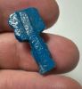 Picture of ANCIENT EGYPT.  BEAUTIFUL SHINY BLUE COLOR. GRECO - ROMAN - FAIENCE SHU AMULET . 300 B.C - 100 A.D
