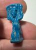 Picture of ANCIENT EGYPT.  BEAUTIFUL SHINY BLUE COLOR. GRECO - ROMAN - FAIENCE SHU AMULET . 300 B.C - 100 A.D