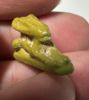 Picture of ANCIENT EGYPT.  BEAUTIFUL SHINY OLIVE GREEN COLOR. GRECO - ROMAN - FAIENCE HARE AMULET . 300 B.C - 100 A.D