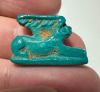 Picture of ANCIENT EGYPT.  BEAUTIFUL SHINY TURUQOIS  COLOR. GRECO - ROMAN - FAIENCE HARE AMULET . 300 B.C - 100 A.D