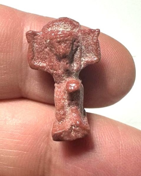 Picture of ANCIENT EGYPT.  BEAUTIFUL . GRECO - ROMAN - FAIENCE SHU AMULET . 300 B.C - 100 A.D