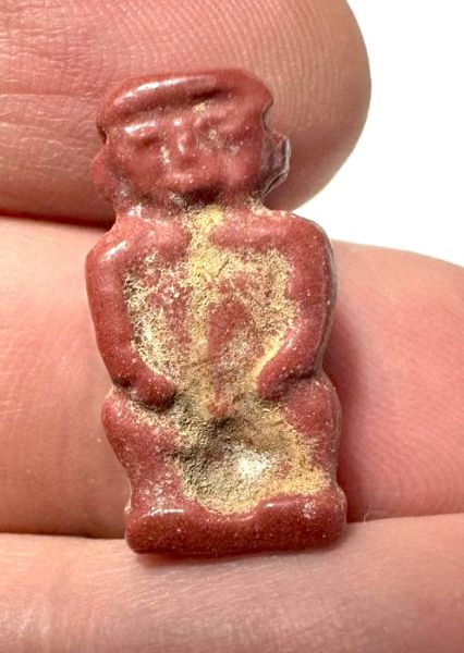 Picture of ANCIENT EGYPT.  BEAUTIFUL COLOR. GRECO - ROMAN - FAIENCE POTAIKOS AMULET . 300 B.C - 100 A.D