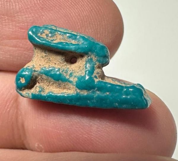Picture of ANCIENT EGYPT.  BEAUTIFUL & SMALL. GRECO - ROMAN - FAIENCE HARE AMULET . 300 B.C - 100 A.D