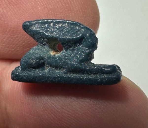 Picture of ANCIENT EGYPT.  BEAUTIFUL & SMALL. GRECO - ROMAN - FAIENCE HARE AMULET . 300 B.C - 100 A.D