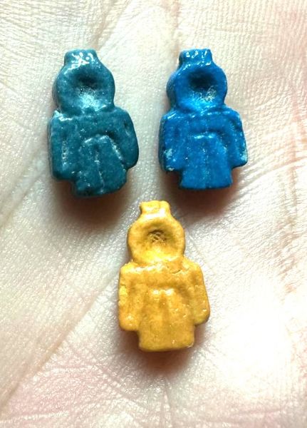 Picture of ANCIENT EGYPT.   GRECO - ROMAN . LOT OF 3  FAIENCE TYET AMULETS . 300 B.C - 100 A.D