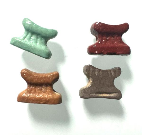 Picture of ANCIENT EGYPT.   GRECO - ROMAN . LOT OF 4  FAIENCE HEAD REST AMULETS . 300 B.C - 100 A.D