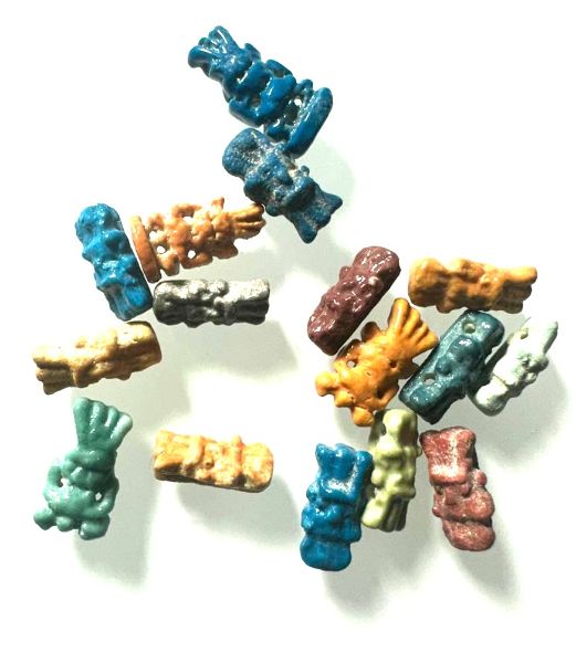 Picture of ANCIENT EGYPT.   GRECO - ROMAN . LOT OF 16  FAIENCE BES AMULETS . 300 B.C - 100 A.D