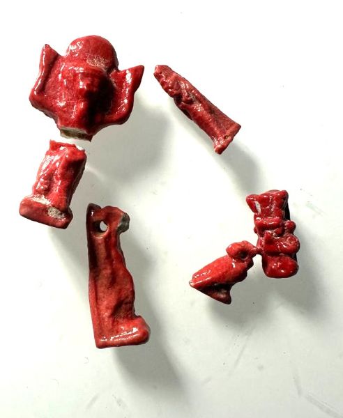 Picture of ANCIENT EGYPT.   GRECO - ROMAN . LOT OF 5  FAIENCE  AMULETS . 300 B.C - 100 A.D