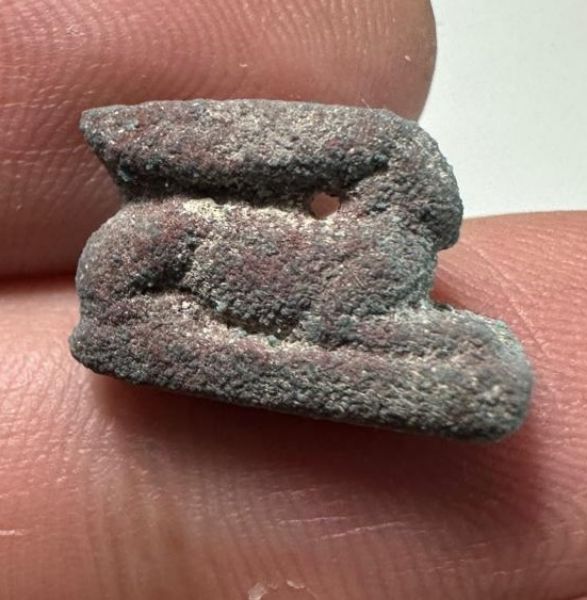 Picture of ANCIENT EGYPT.  BEAUTIFUL COLOR. GRECO - ROMAN - FAIENCE HARE AMULET . 300 B.C - 100 A.D