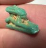 Picture of ANCIENT EGYPT.  BEAUTIFUL COLOR. GRECO - ROMAN - FAIENCE HARE AMULET . 300 B.C - 100 A.D