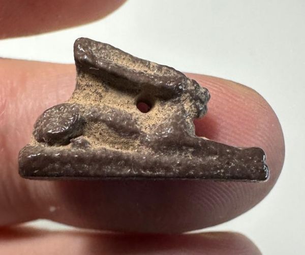 Picture of ANCIENT EGYPT.  BEAUTIFUL COLOR. GRECO - ROMAN - FAIENCE HARE AMULET . 300 B.C - 100 A.D