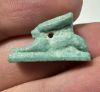 Picture of ANCIENT EGYPT.  BEAUTIFUL COLOR. GRECO - ROMAN - FAIENCE HARE AMULET . 300 B.C - 100 A.D