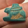 Picture of ANCIENT EGYPT.  BEAUTIFUL COLOR. GRECO - ROMAN - FAIENCE HARE AMULET . 300 B.C - 100 A.D