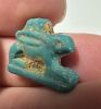 Picture of ANCIENT EGYPT.  BEAUTIFUL COLOR. GRECO - ROMAN - FAIENCE HARE AMULET . 300 B.C - 100 A.D