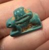 Picture of ANCIENT EGYPT.  BEAUTIFUL COLOR. GRECO - ROMAN - FAIENCE HARE AMULET . 300 B.C - 100 A.D