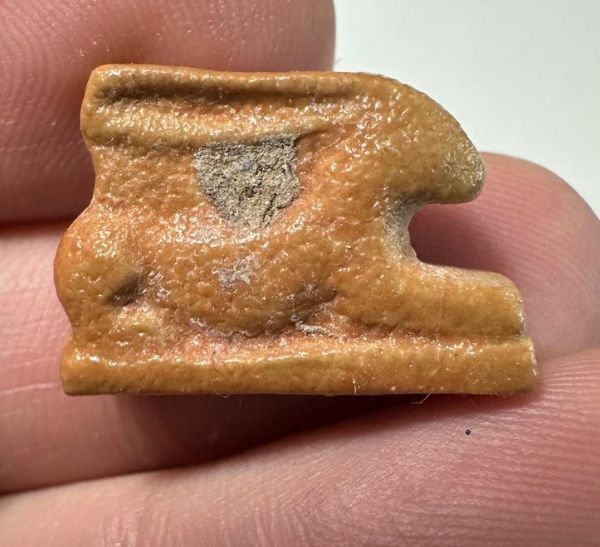Picture of ANCIENT EGYPT.  BEAUTIFUL COLOR. GRECO - ROMAN - FAIENCE HARE AMULET . 300 B.C - 100 A.D