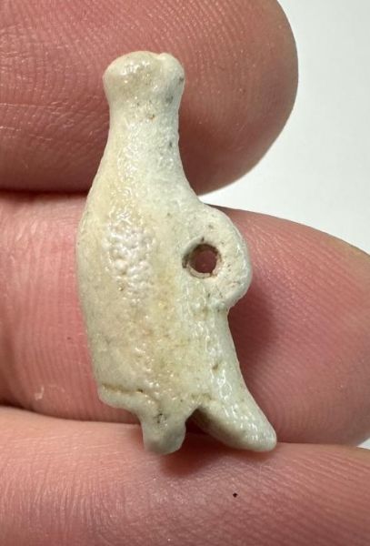 Picture of ANCIENT EGYPT.  BEAUTIFUL COLOR. GRECO - ROMAN - FAIENCE CROWN OF UPPER EGYPT  AMULET . 300 B.C - 100 A.D