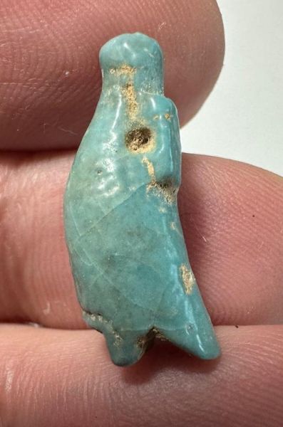 Picture of ANCIENT EGYPT.  BEAUTIFUL COLOR. GRECO - ROMAN - FAIENCE CROWN OF UPPER EGYPT  AMULET . 300 B.C - 100 A.D