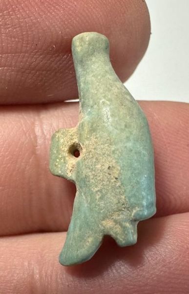 Picture of ANCIENT EGYPT.  BEAUTIFUL COLOR. GRECO - ROMAN - FAIENCE CROWN OF UPPER EGYPT  AMULET . 300 B.C - 100 A.D