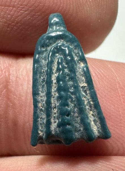 Picture of ANCIENT EGYPT.  BEAUTIFUL COLOR. GRECO - ROMAN - FAIENCE LOTUS FLOWER AMULET . 300 B.C - 100 A.D