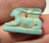 Picture of ANCIENT EGYPT.  BEAUTIFUL COLOR. GRECO - ROMAN - FAIENCE HARE AMULET . 300 B.C - 100 A.D