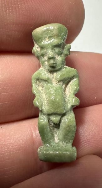 Picture of ANCIENT EGYPT.  BEAUTIFUL COLOR. GRECO - ROMAN - FAIENCE POTAIKOS AMULET . 300 B.C - 100 A.D