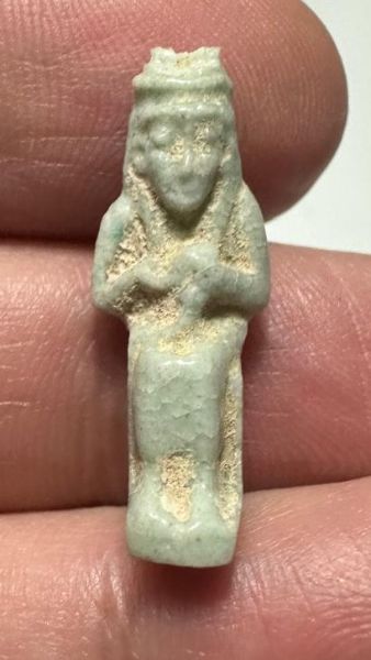 Picture of ANCIENT EGYPT. GRECO - ROMAN - FAIENCE ISIS NURSING HORUS AMULET . 300 B.C - 100 A.D