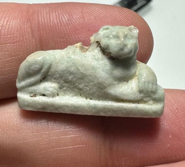 Picture of ANCIENT EGYPT. GRECO - ROMAN - FAIENCE AMULET OF A LION . 300 B.C - 100 A.D