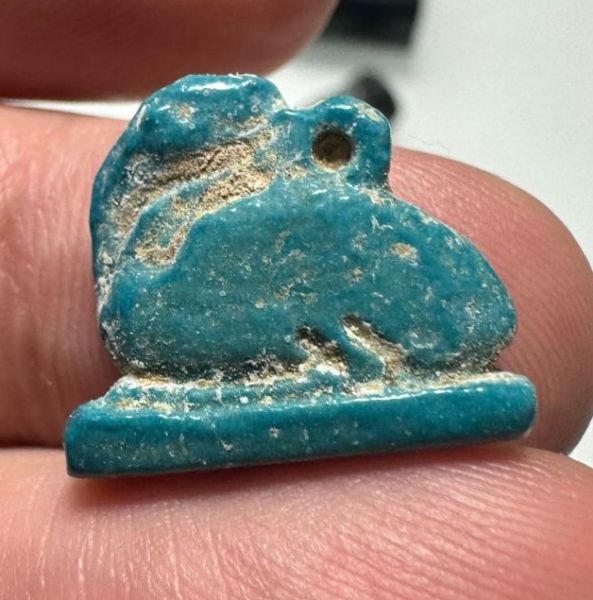 Picture of ANCIENT EGYPT.  BEAUTIFUL COLOR. GRECO - ROMAN - FAIENCE IBIS AMULET . 300 B.C - 100 A.D