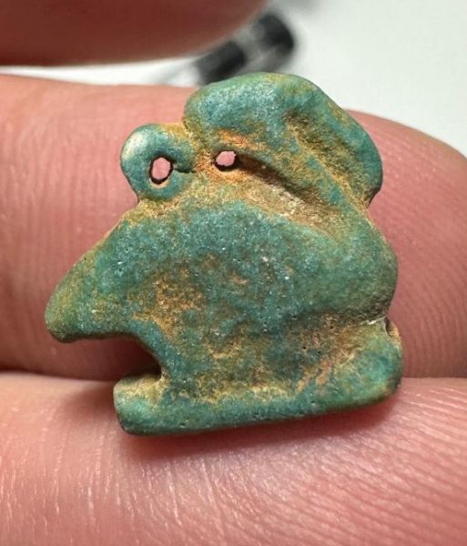 Picture of ANCIENT EGYPT.  BEAUTIFUL COLOR. GRECO - ROMAN - FAIENCE IBIS AMULET . 300 B.C - 100 A.D