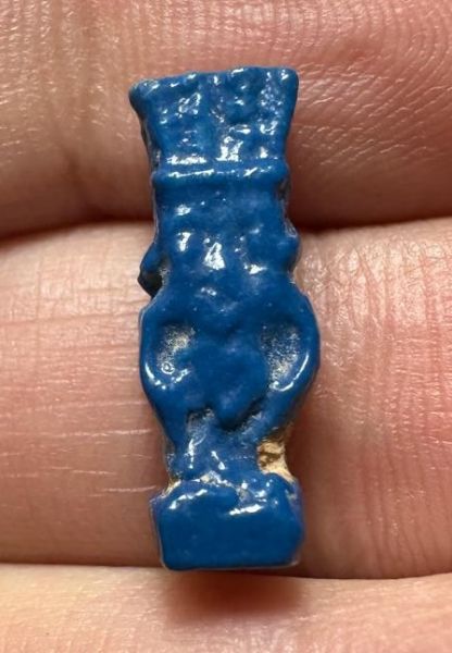 Picture of ANCIENT EGYPT.  BEAUTIFUL COLOR. GRECO - ROMAN - FAIENCE BES AMULET . 300 B.C - 100 A.D