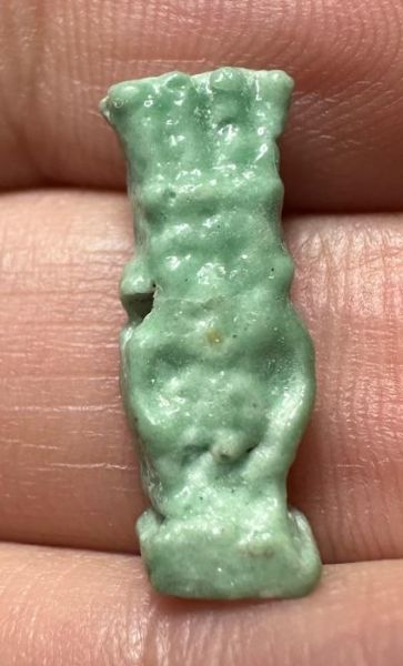 Picture of ANCIENT EGYPT.  BEAUTIFUL COLOR. GRECO - ROMAN - FAIENCE BES AMULET . 300 B.C - 100 A.D