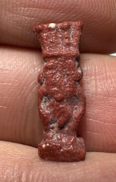 Picture of ANCIENT EGYPT.  BEAUTIFUL COLOR. GRECO - ROMAN - FAIENCE BES AMULET . 300 B.C - 100 A.D