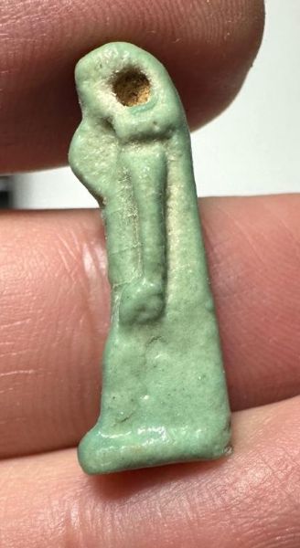 Picture of ANCIENT EGYPT.  BEAUTIFUL COLOR. GRECO - ROMAN - FAIENCE THOTH AMULET . 300 B.C - 100 A.D