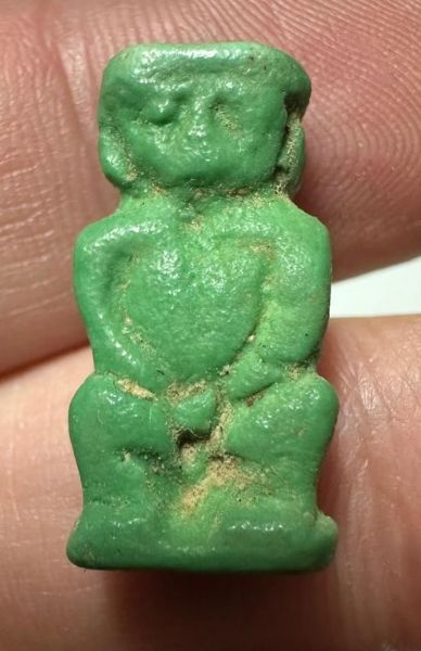 Picture of ANCIENT EGYPT.  BEAUTIFUL COLOR. GRECO - ROMAN - FAIENCE POTAIKOS AMULET . 300 B.C - 100 A.D
