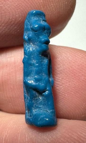 Picture of ANCIENT EGYPT.  BEAUTIFUL COLOR. GRECO - ROMAN - FAIENCE THOTH AMULET . 300 B.C - 100 A.D