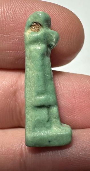 Picture of ANCIENT EGYPT.  BEAUTIFUL COLOR. GRECO - ROMAN - FAIENCE THOTH AMULET . 300 B.C - 100 A.D