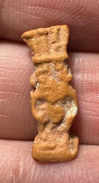 Picture of ANCIENT EGYPT.  BEAUTIFUL COLOR. GRECO - ROMAN - FAIENCE BES AMULET . 300 B.C - 100 A.D
