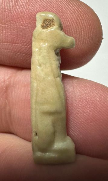 Picture of ANCIENT EGYPT.  BEAUTIFUL COLOR. GRECO - ROMAN - FAIENCE THOTH AMULET . 300 B.C - 100 A.D