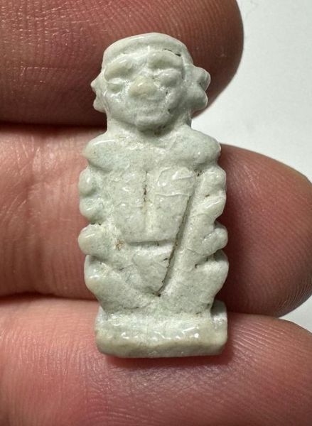 Picture of ANCIENT EGYPT.  BEAUTIFUL COLOR. GRECO - ROMAN - FAIENCE POTAIKOS AMULET . 300 B.C - 100 A.D