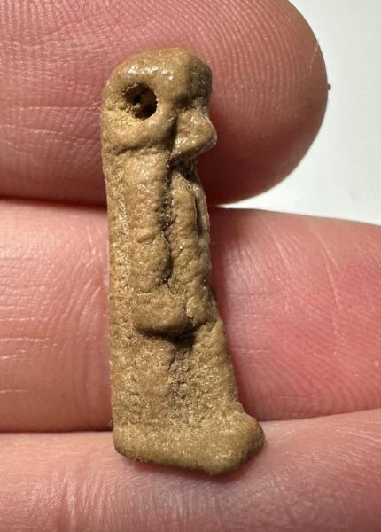 Picture of ANCIENT EGYPT.  BEAUTIFUL COLOR. GRECO - ROMAN - FAIENCE THOTH AMULET . 300 B.C - 100 A.D