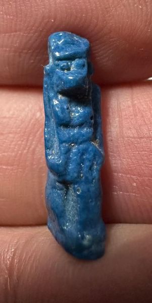 Picture of ANCIENT EGYPT.  BEAUTIFUL COLOR. GRECO - ROMAN - FAIENCE THOTH AMULET . 300 B.C - 100 A.D
