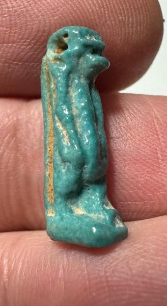 Picture of ANCIENT EGYPT.  BEAUTIFUL COLOR. GRECO - ROMAN - FAIENCE TAWERET AMULET . 300 B.C - 100 A.D